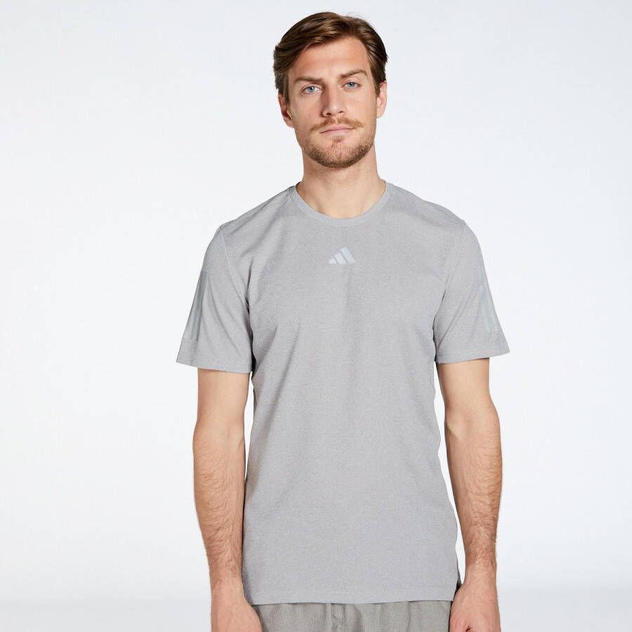 Adidas own the run heather hardloopshirt grijs heren