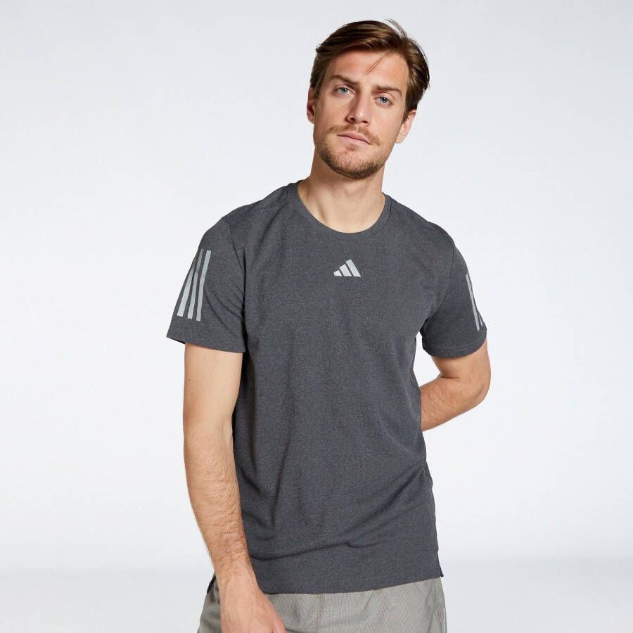 Adidas own the run heather hardloopshirt zwart heren