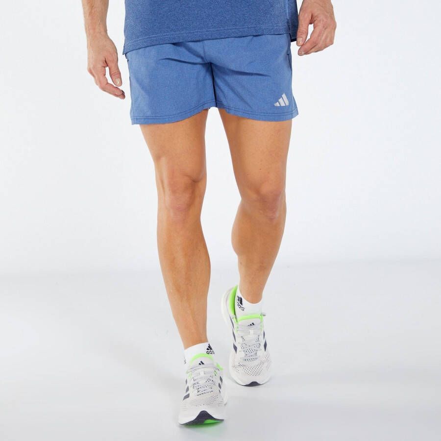Adidas own the run heather hardloopshort blauw heren