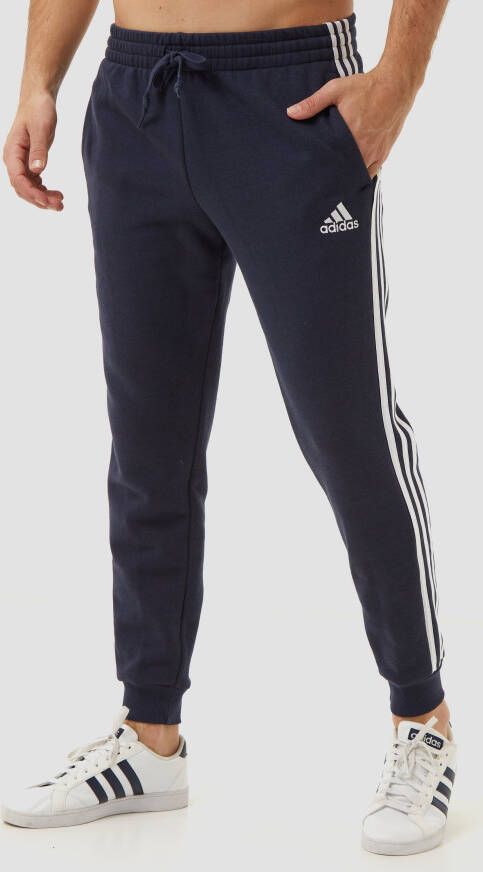 Adidas performance 3-stripes fleece joggingbroek blauw heren