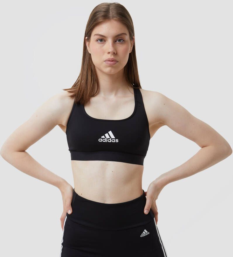 Adidas powerreact medium-impact sportbh zwart dames
