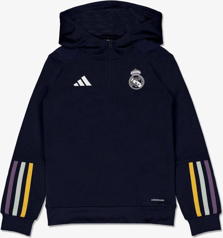 Adidas Perfor ce Junior Real Madrid Tiro 23 voetbalsweater training Sportsweater Blauw Polyester Capuchon 128
