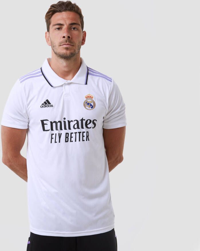 Adidas real madrid thuisshirt 22 23 wit paars heren
