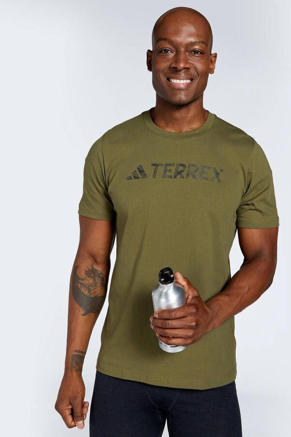 Adidas terrex classics logo outdoorshirt groen heren