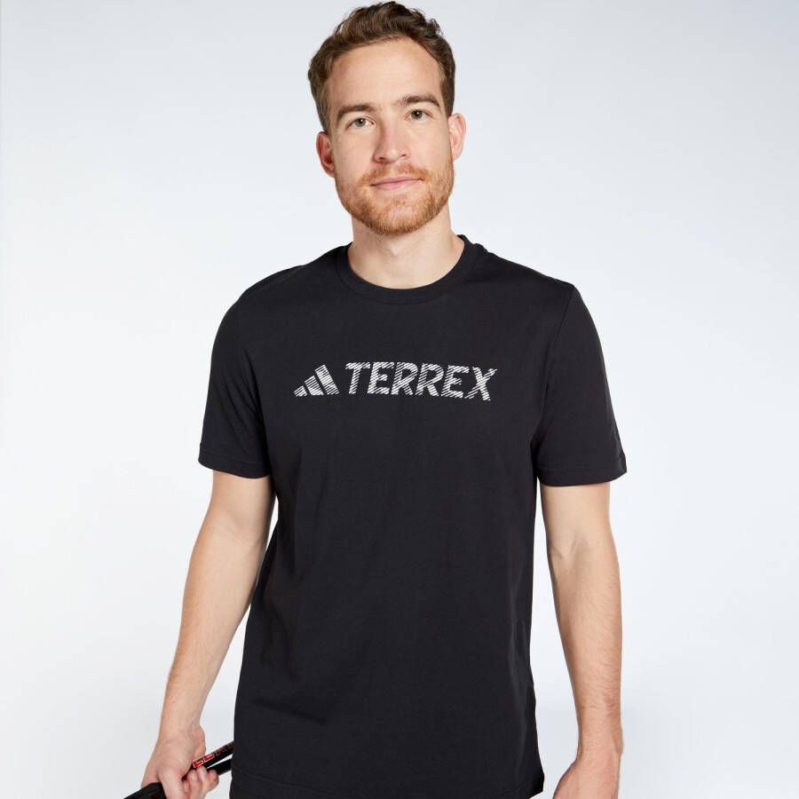 Adidas terrex classics logo outdoorshirt zwart heren