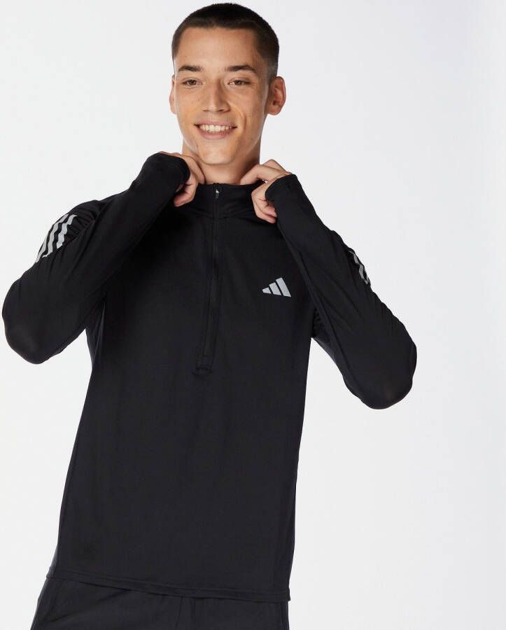 Adidas Performance Own the Run Sweatshirt met Korte Rits