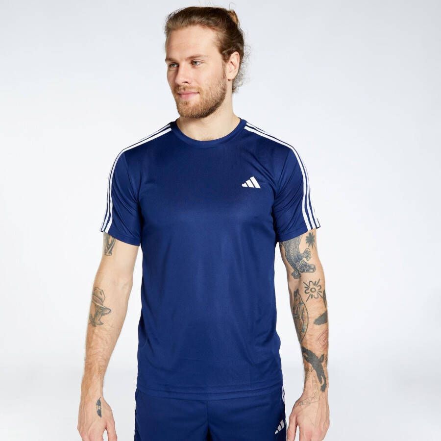 Adidas train essentials 3-stripes sportshirt blauw heren
