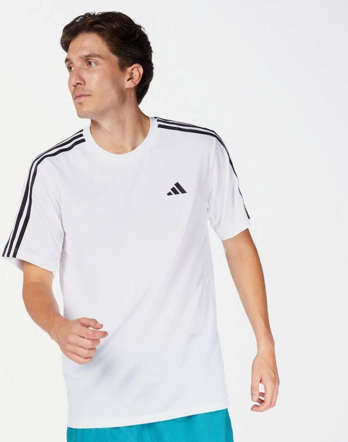 Adidas train essentials 3-stripes sportshirt wit heren
