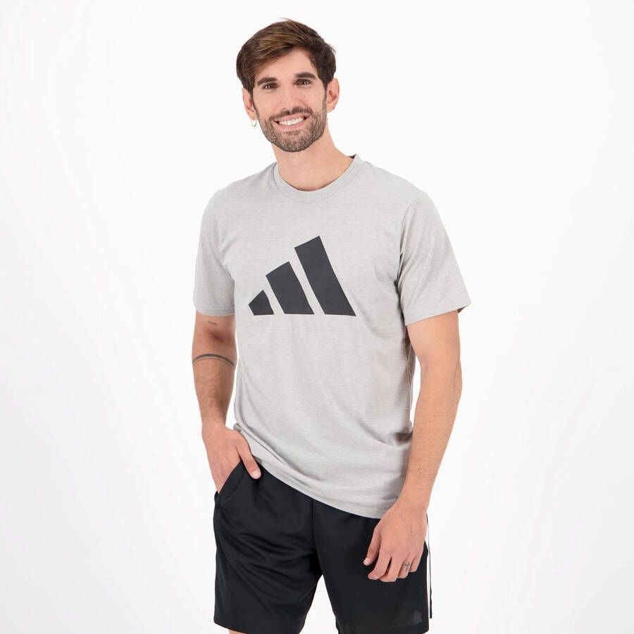Adidas train essentials feelready logo sportshirt grijs heren