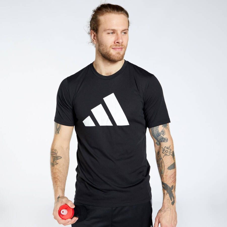 Adidas train essentials feelready logo sportshirt zwart heren