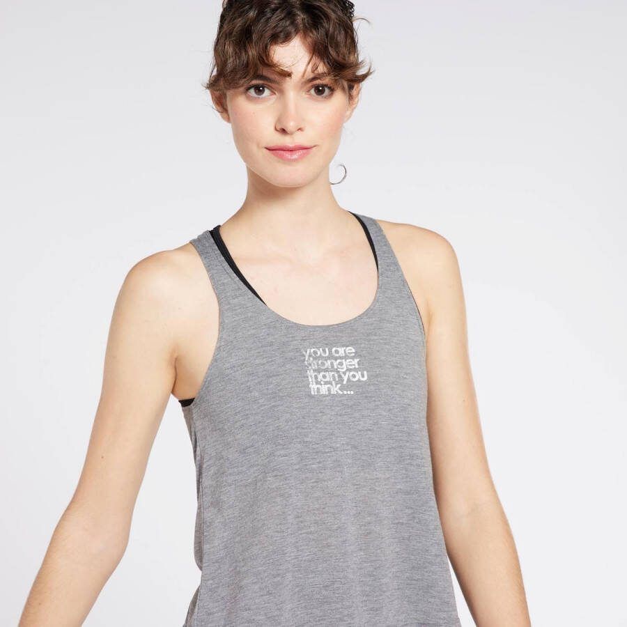 DOONE supportive aerobics racerback sporttanktop grijs zwart dames