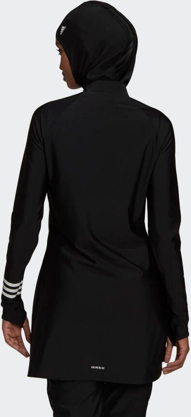 Adidas 3-stripes lange mouwen zwemshirt zwart dames