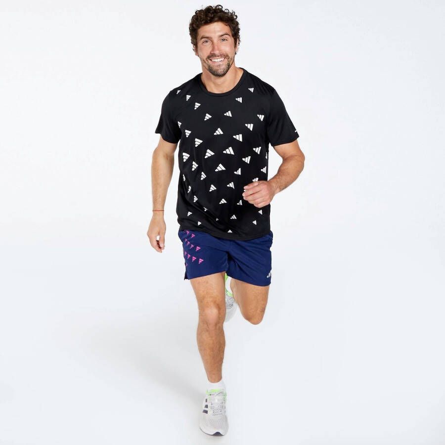 Adidas brand love logo's hardloopshirt zwart heren