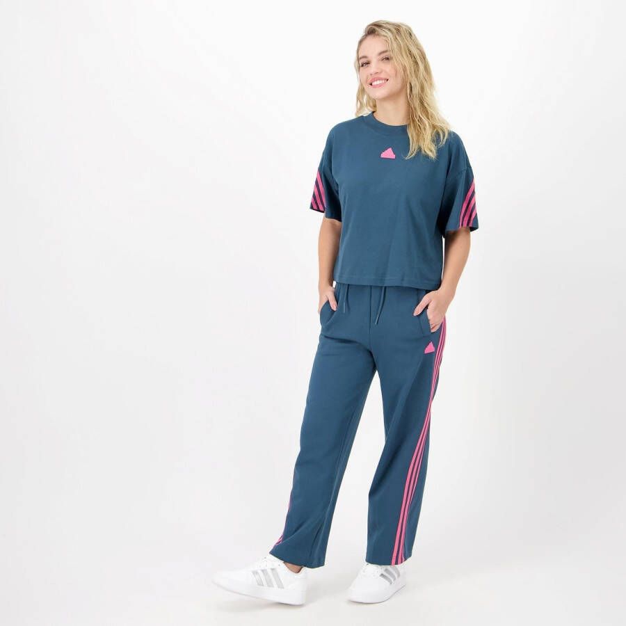 Adidas fi 3-stripes joggingbroek blauw roze