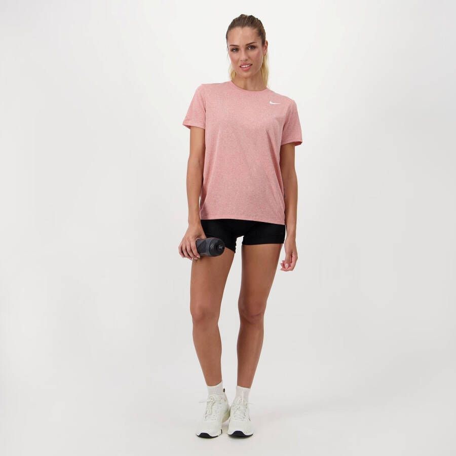 Nike legend crew hardloopshirt roze dames