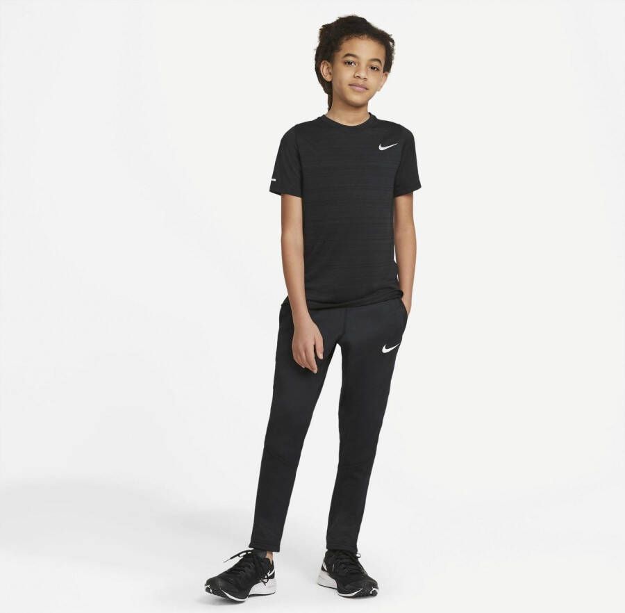 Nike miler hardloopshirt zwart kinderen