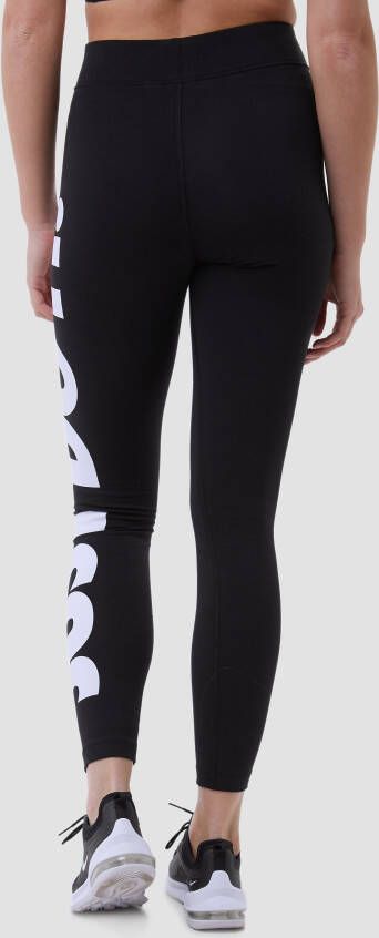 Nike sportswear essential high-waisted graphic legging zwart dames