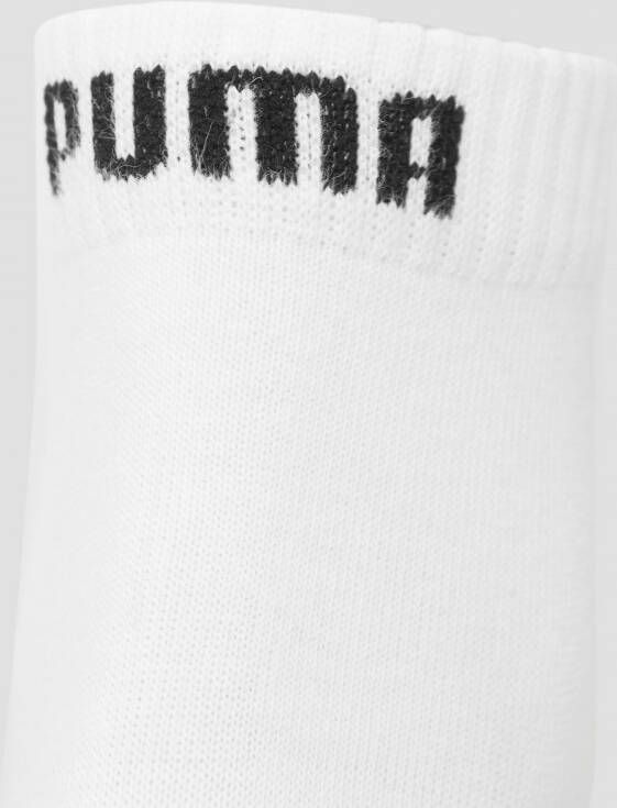 Puma 3 pack quarter sokken wit