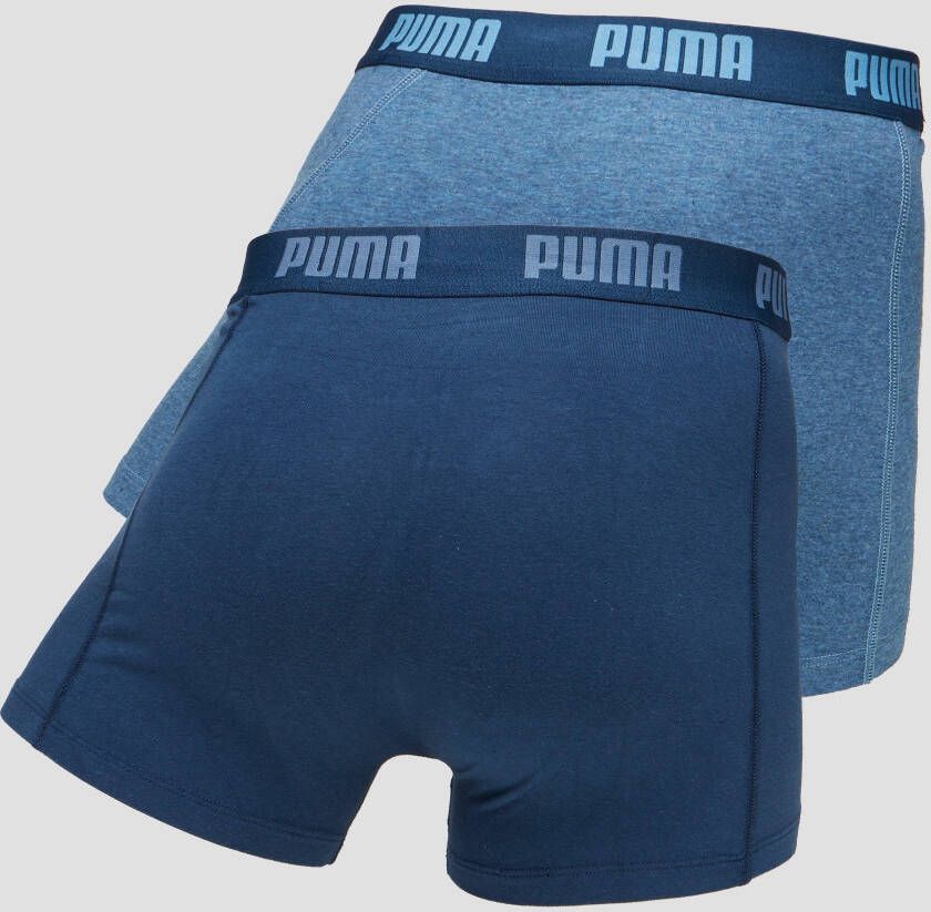 Puma basic boxershort 2-pack blauw jeansblauw heren