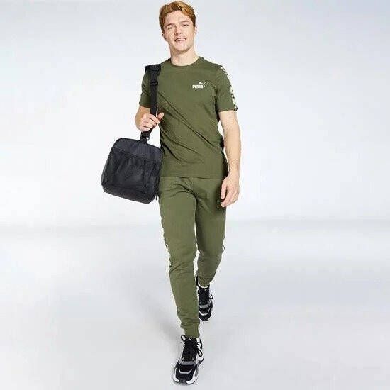 Puma essentials tape camo joggingbroek groen heren