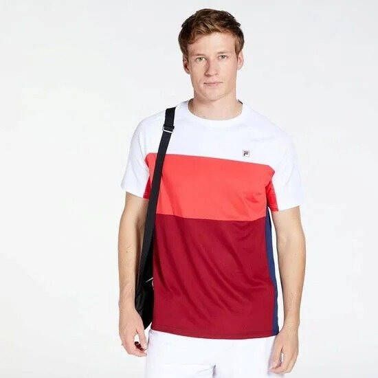 Fila tennisshirt rood wit heren