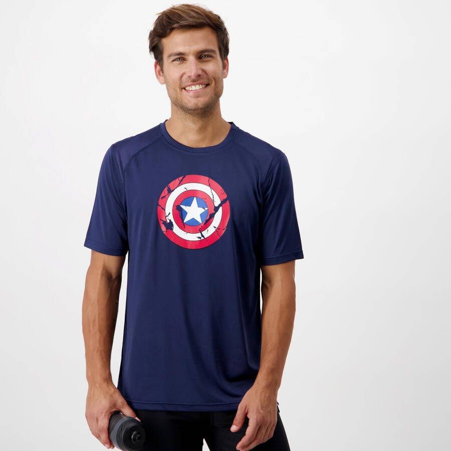 Marvel T-shirt Captain America Marineblauw T-shirt Heren