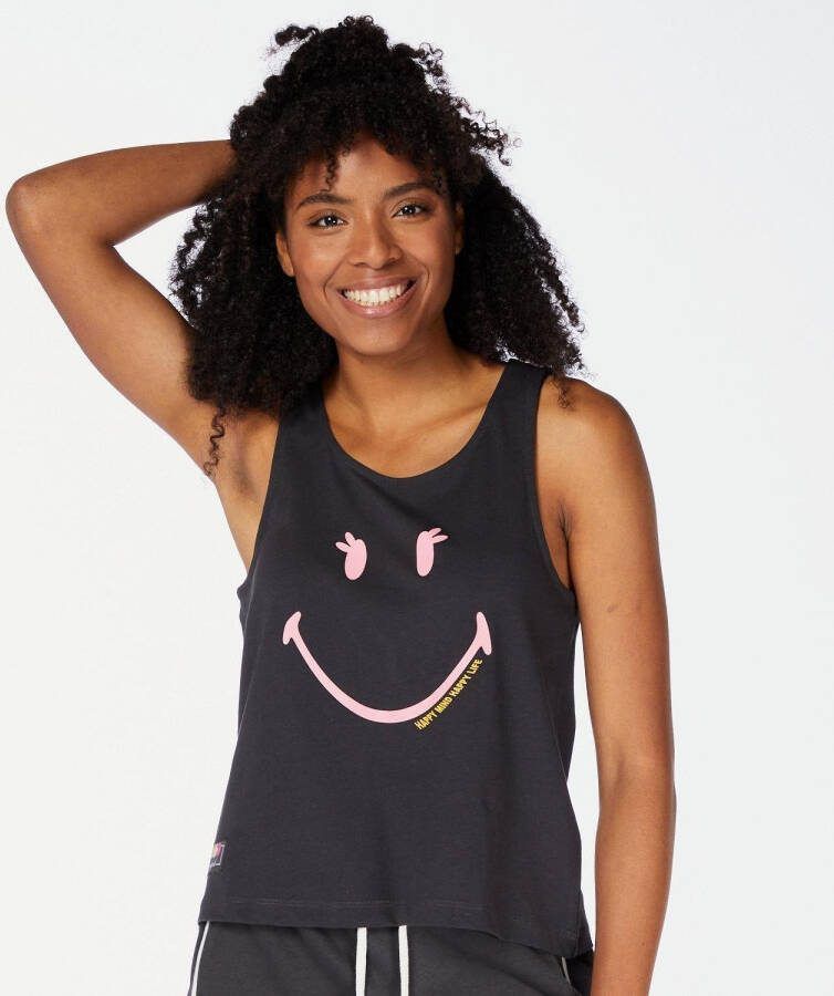 LICENSE smiley tanktop grijs dames
