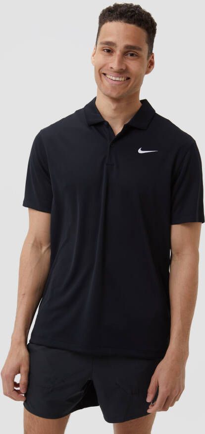 Nike court dri-fit solid tennispolo zwart heren