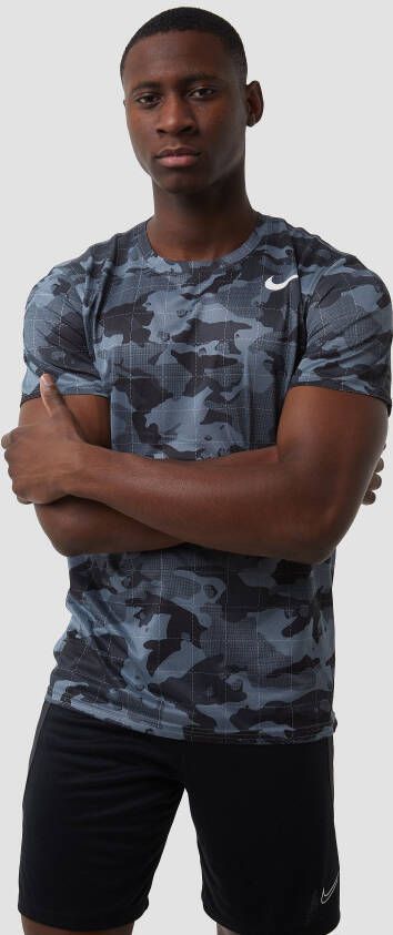 Nike dri-fit allover print camouflage sportshirt zwart grijs heren - Foto 2