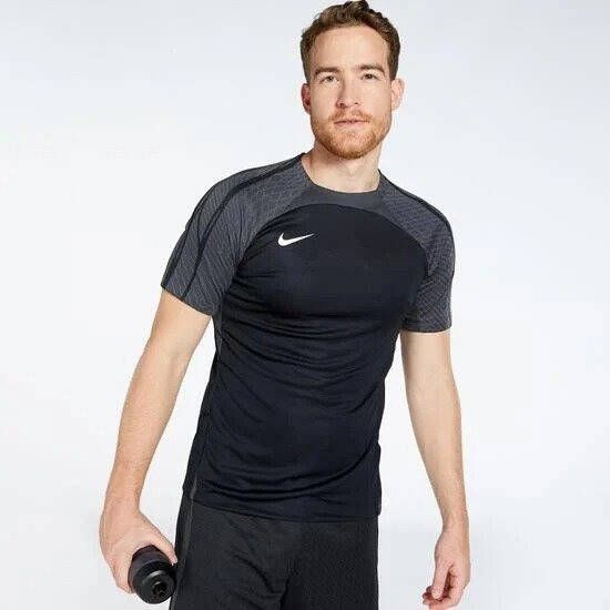 Nike dri-fit strike voetbalshirt zwart grijs heren