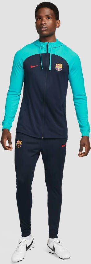 Nike fc barcelona dri-fit strike knit trainingspak 22 23 blauw heren
