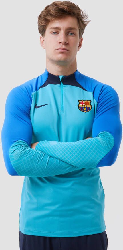 Nike fc barcelona strike dri-fit trainingstop 22 23 blauw heren