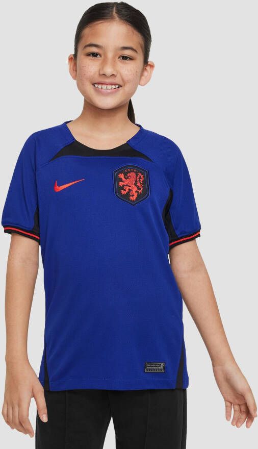Nike knvb nederland dri-fit stadium uitshirt 22 23 blauw kinderen