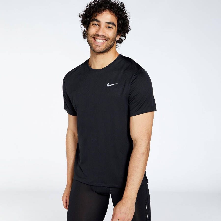 Nike miler hardloopshirt zwart heren