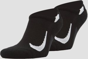 Nike multiplier no show 2-pack hardloopsokken zwart