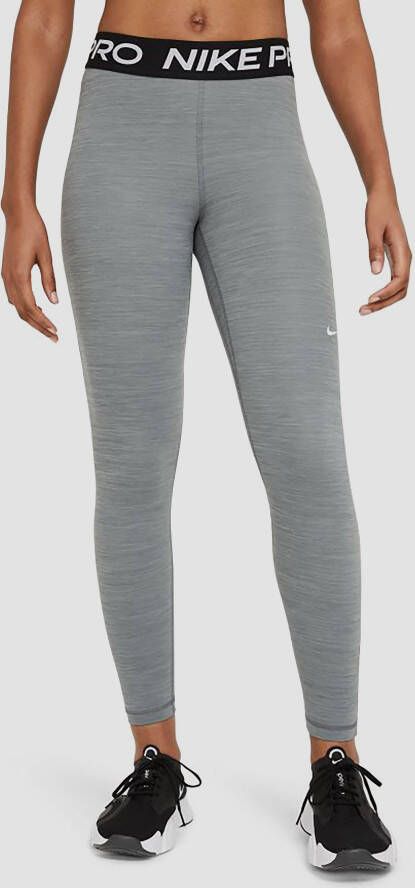 Nike Legging halfhoge taille en met mesh vlakken voor dames Pro Smoke Grey Heather Black White- Dames Smoke Grey Heather Black White
