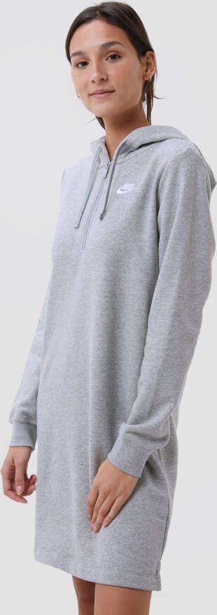 Nike sportswear club fleece hooded jurk grijs dames