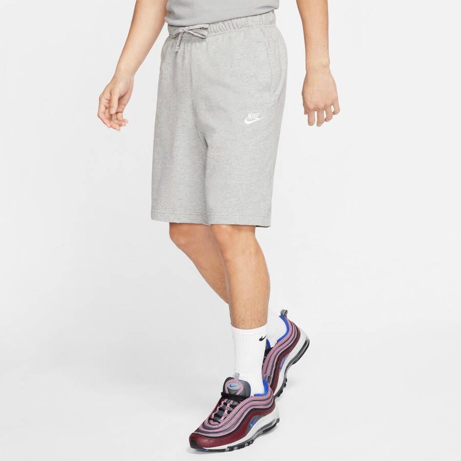 Nike sportswear club fleece korte broek grijs heren