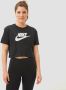 Nike sportswear essential icon futura cropped shirt zwart dames - Thumbnail 2