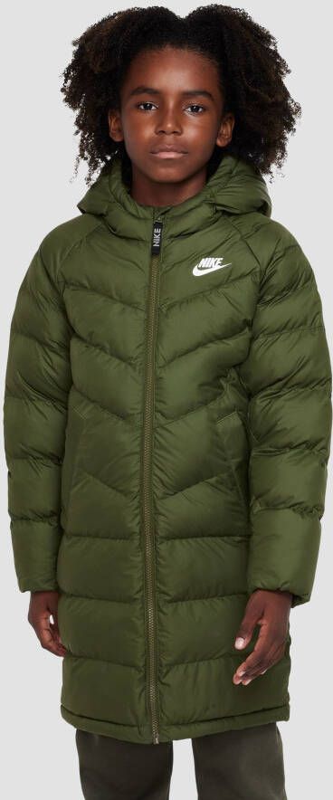 Nike sportswear synthetic-fill hooded parka winterjas groen kinderen