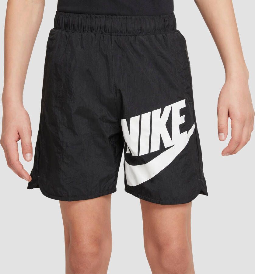 Nike sportswear woven hybride korte broek zwart wit kinderen