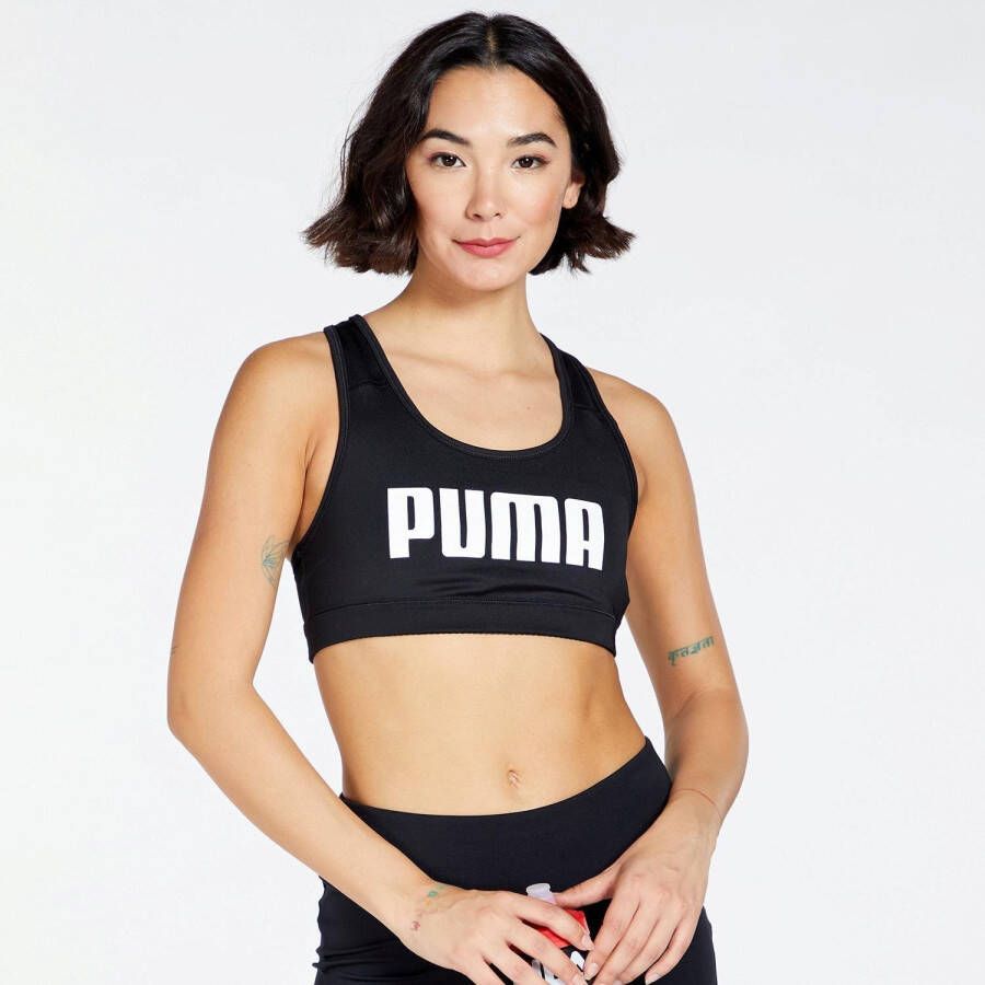 Puma 4 keeps medium-impact sportbh zwart dames