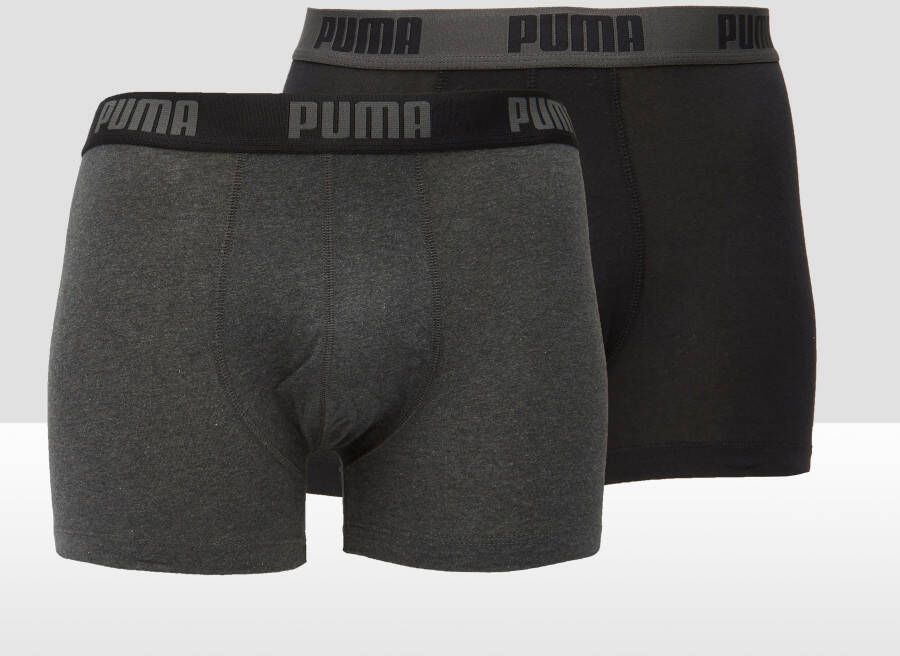 Puma basic boxer 2-pack grijs zwart heren