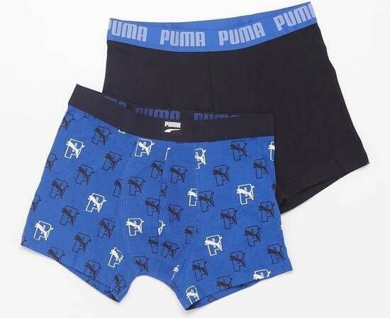 Puma basic boxers 2-pack blauw zwart heren