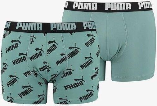 Puma basic boxers 2-pack groen zwart heren