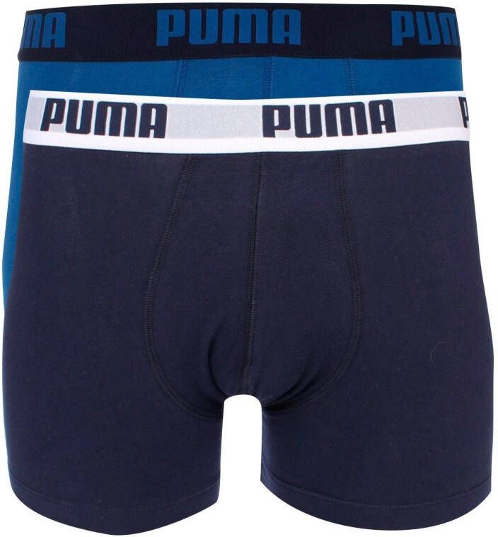 Puma basic boxershort 2-pack blauw donkerblauw heren