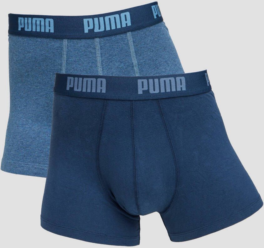 Puma basic boxershort 2-pack blauw jeansblauw heren
