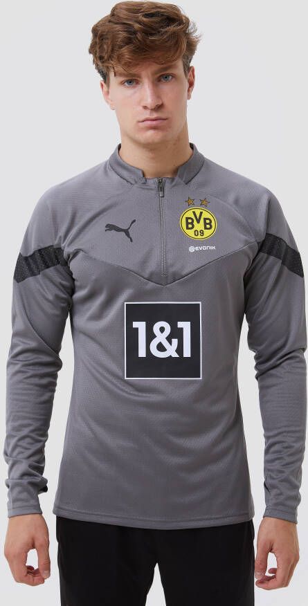 Puma borussia dortmund trainingstop 22 23 grijs zwart heren