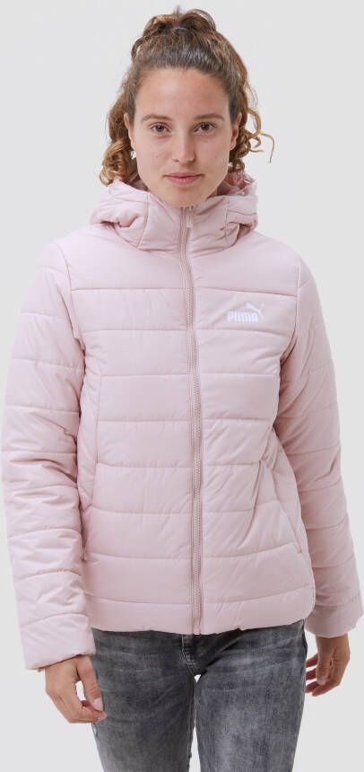 Puma ess hooded padded winterjas roze dames