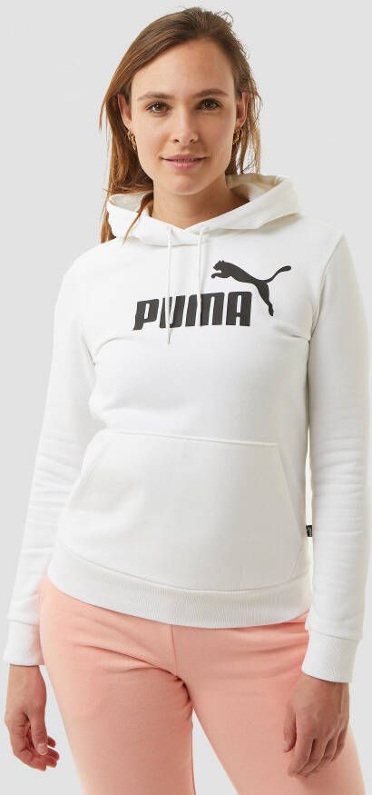 Puma essential logo fleece trui wit dames